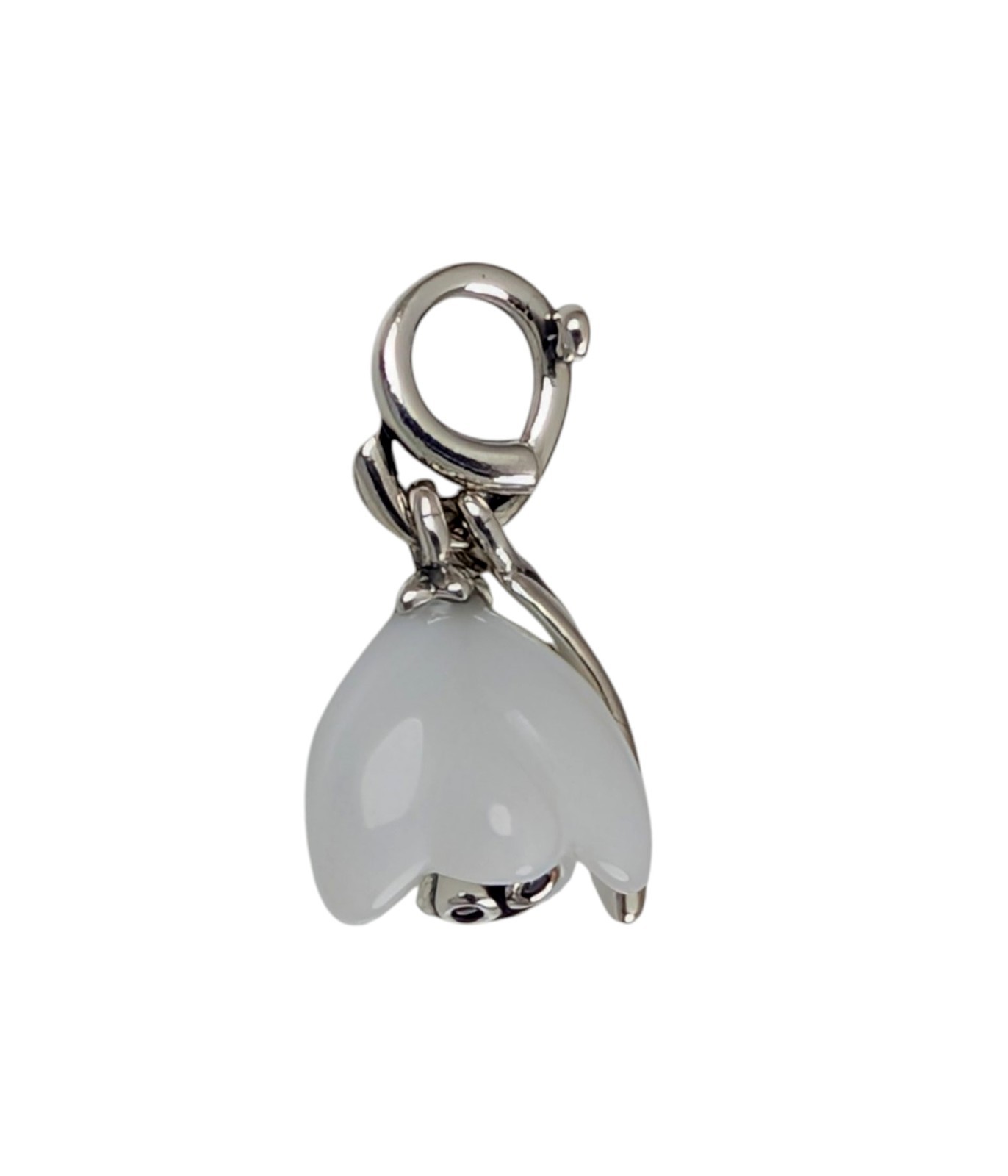 New Authentic PANDORA 925 White Murano Glass Snowdrop Flower Charm 794239C01