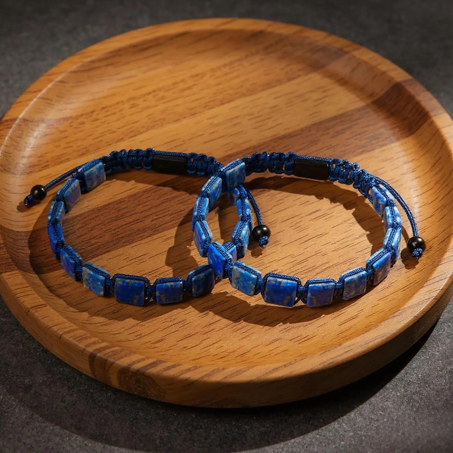 Natural Blue Lapis Lazuli Bracelet ,Protection Stone Braided Handmade Healing