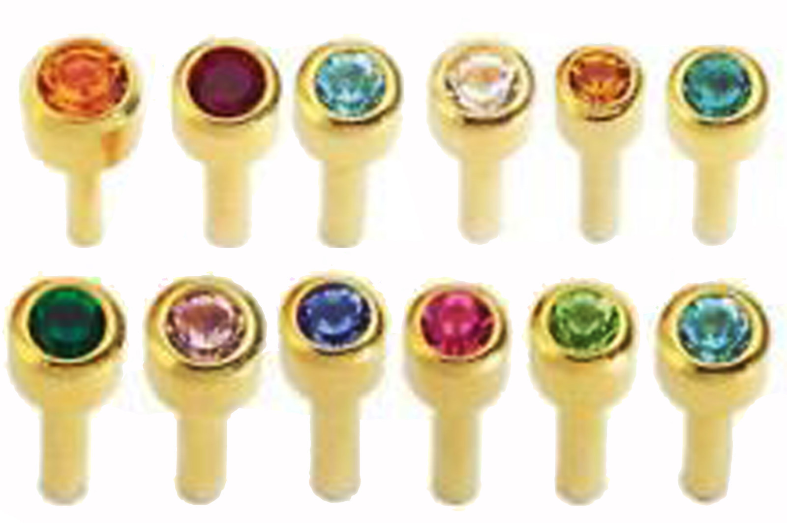 Birthstone STERILE 24K GOLD over Surgical Steel Ear Piercing Earrings Studs BABY