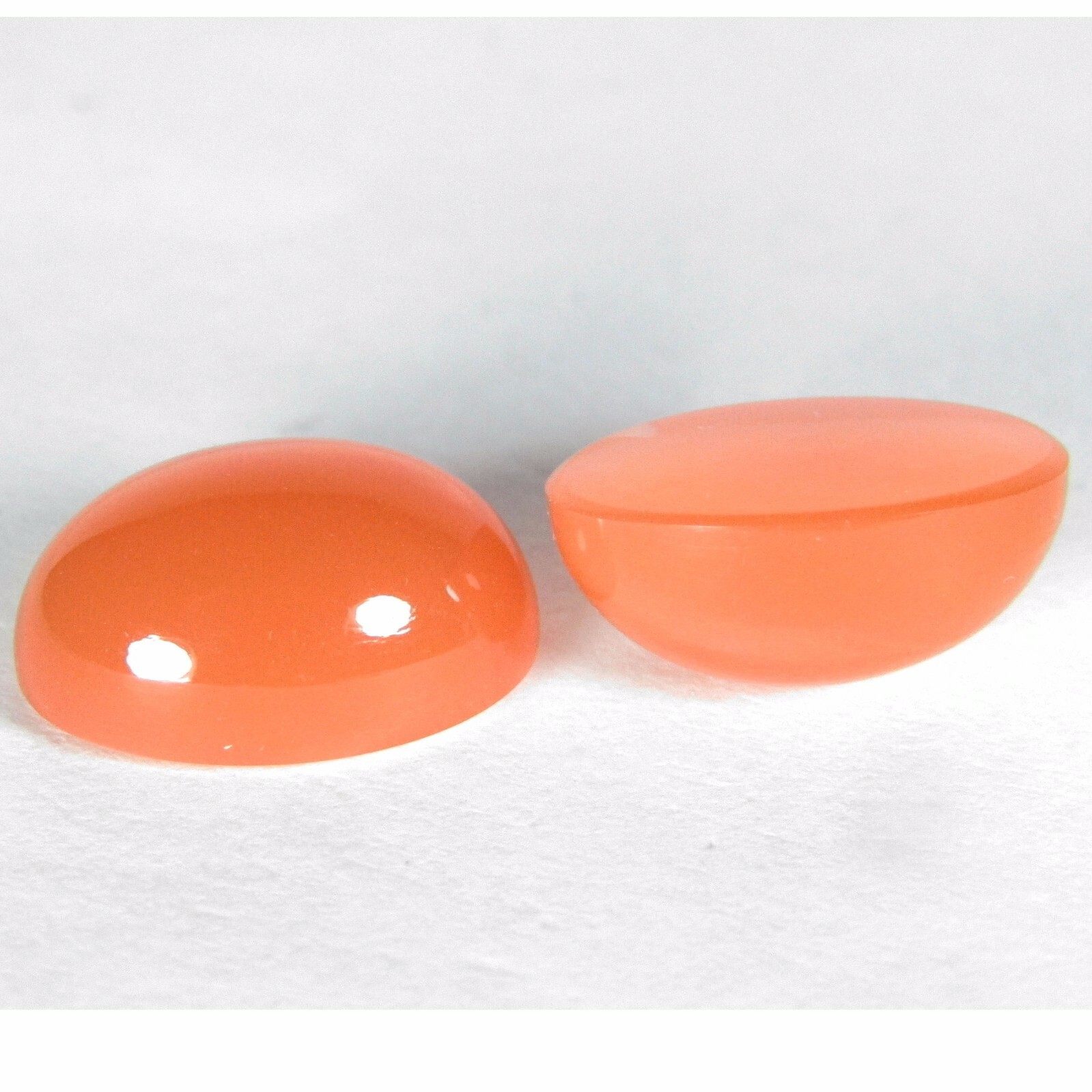 13.45Cts Genuine 100% Natural Calibrated 14x10mm Orange Moonstone Cabochon Pair