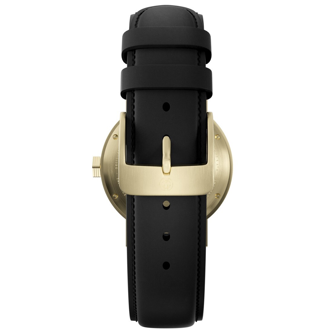 Henry ARCHER RELATIV SOL Swiss Quarzo Oro Acciaio Nero Pelle Data Orologio Uomo