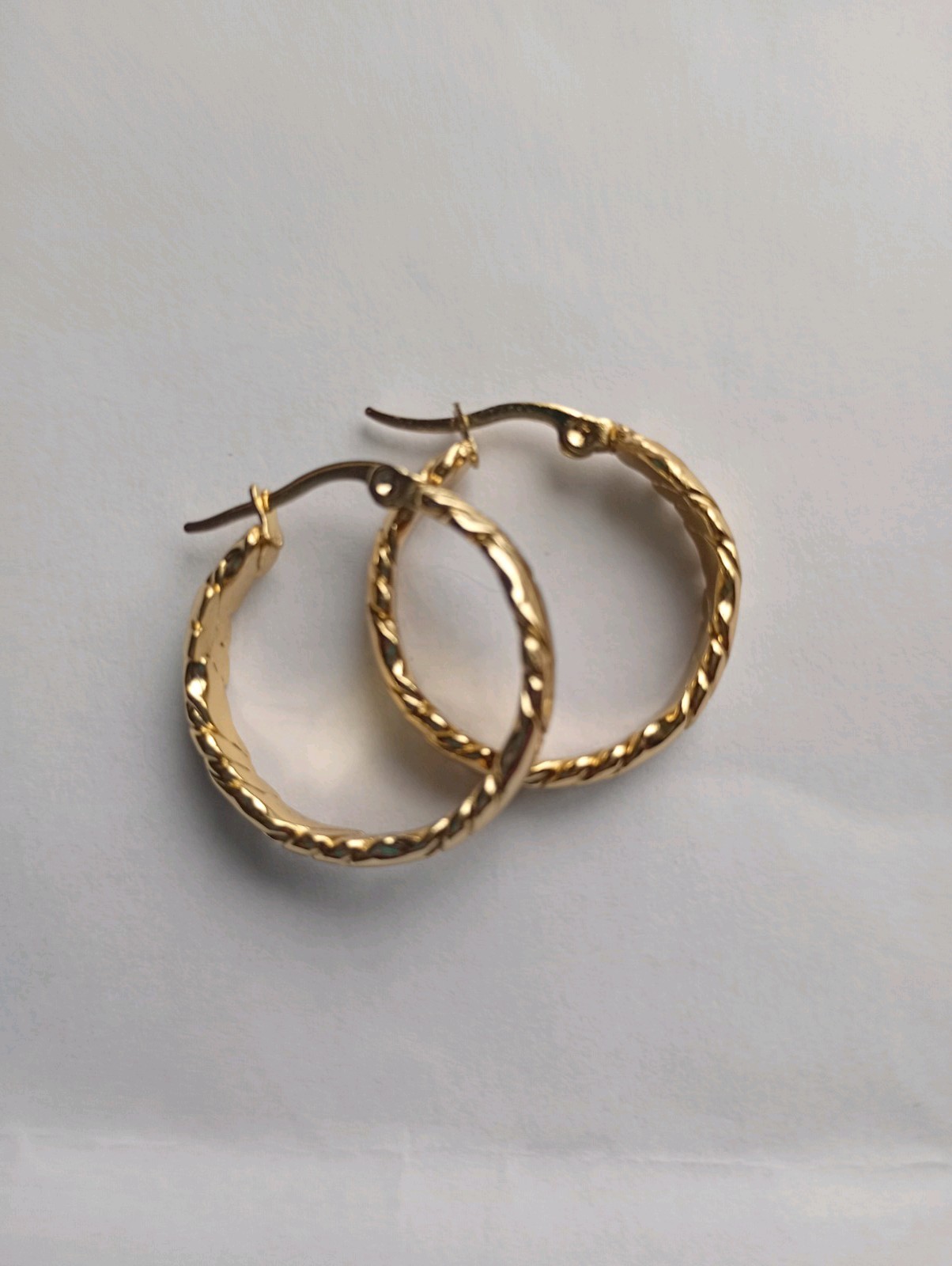 Bonded Gold On Silver Medium Hoops, Tarnish Free And Waterproop