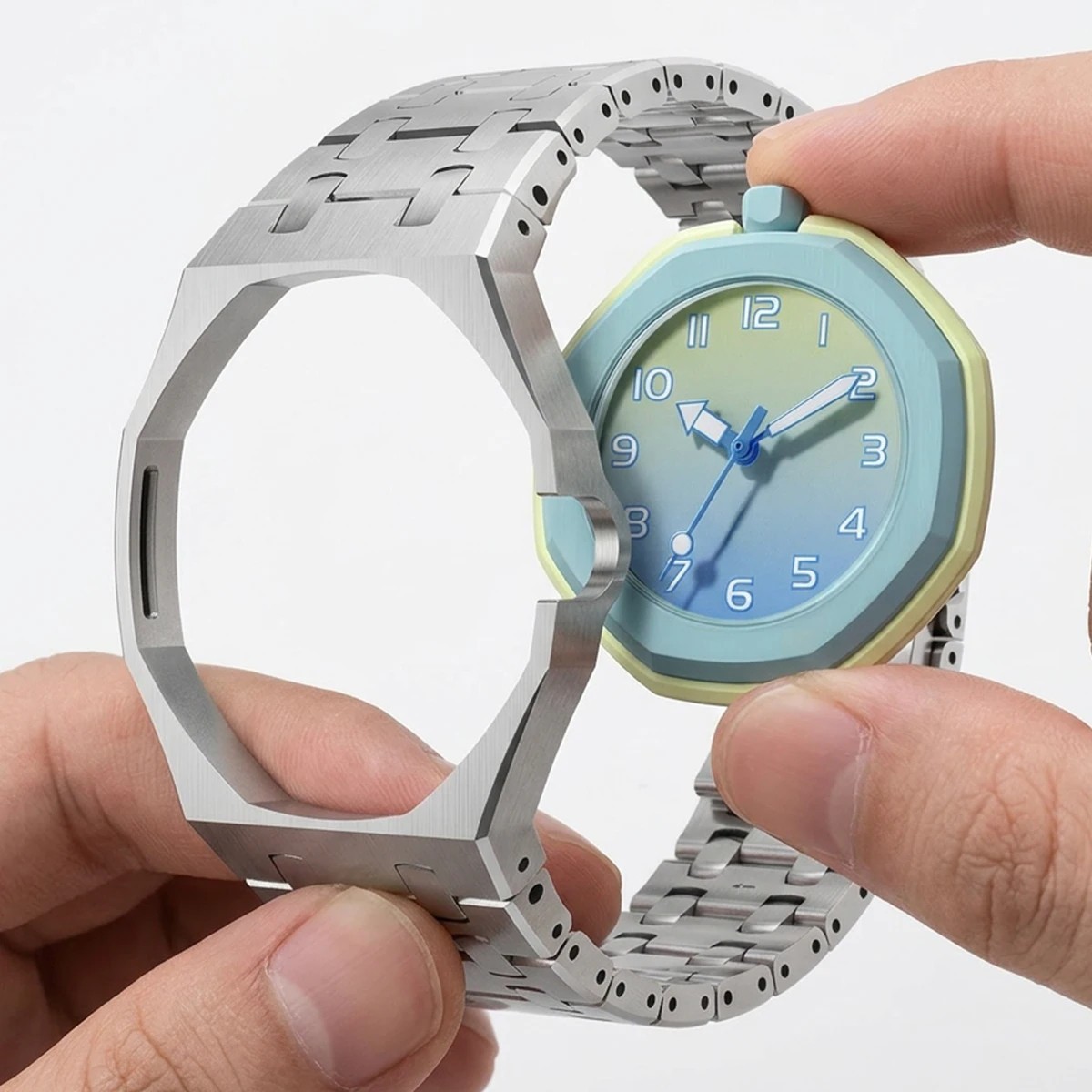 Stainless Steel Metal Band Case For Swatch x AP Royal POP Pocket Conversion Kit