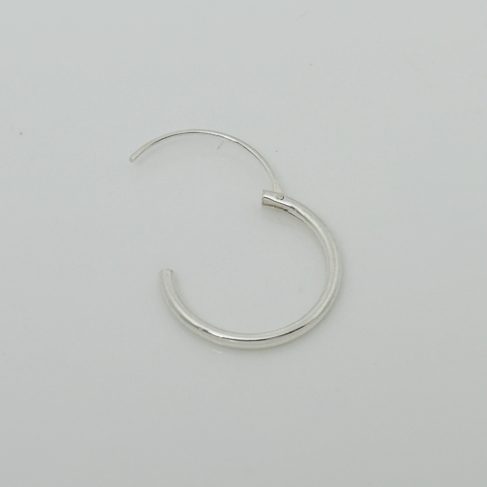Endless Hoop Earring Wire Sleeper Thin Hinged Earring Small 14mm Sterling Silver