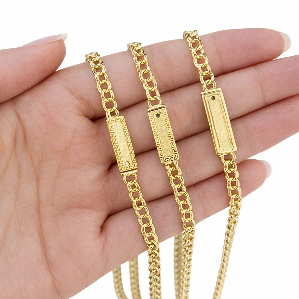 Real 10K Solid Yellow Gold Chino ID Link Chain Necklace 5mm 22″ Box Lock Mens