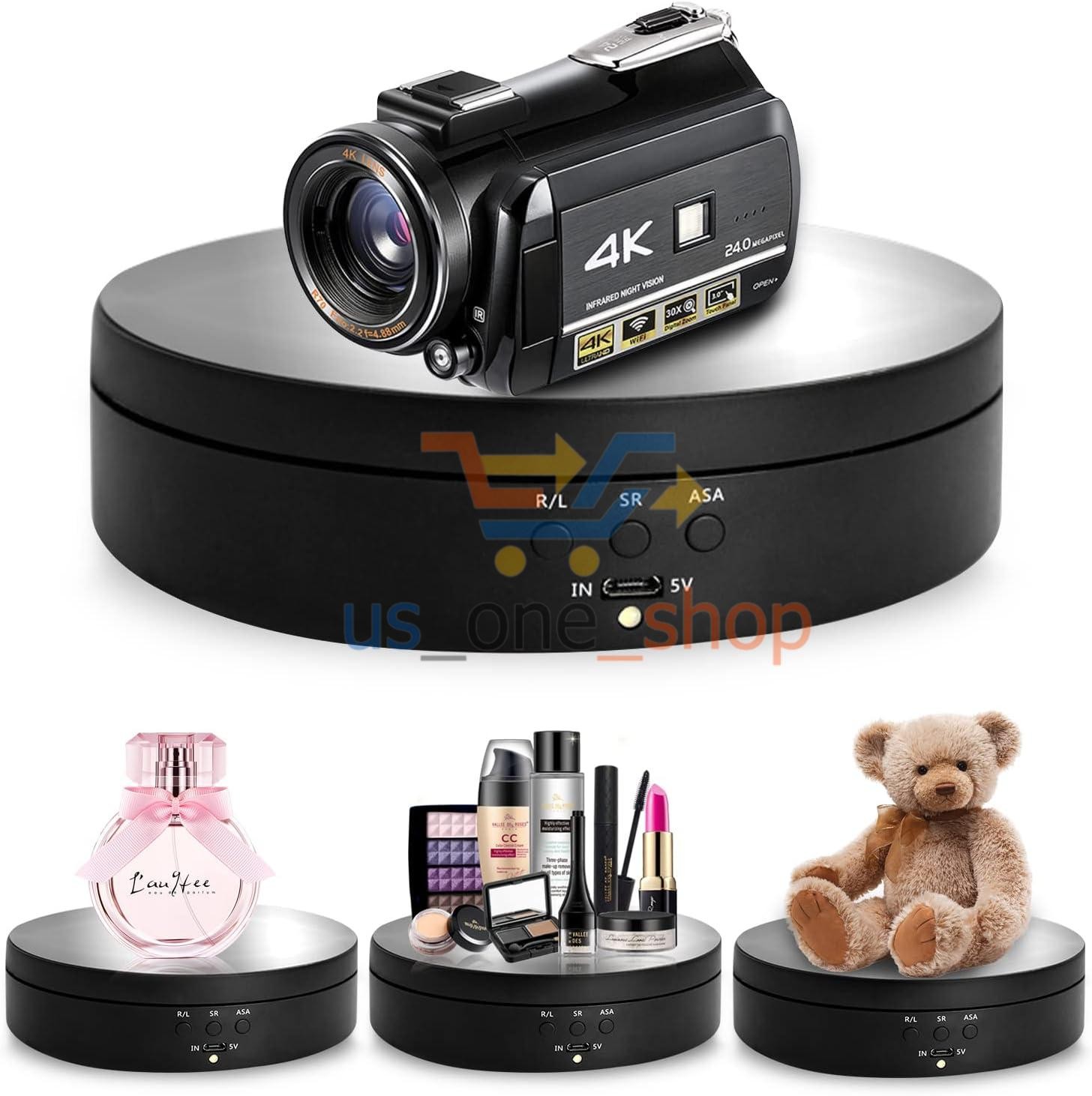 360° Electric Motorized Rotating Display Stand Jewelry Photography Show Holder