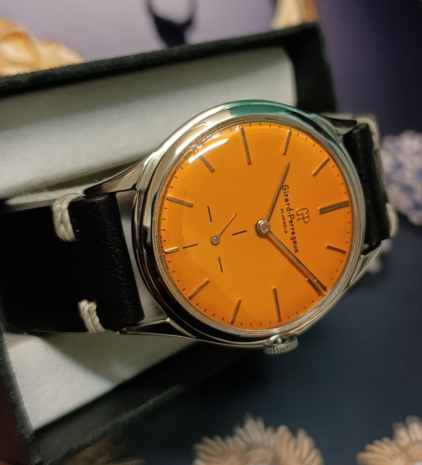 GENT´S GIRARD PERREGAUX ORANGE DIAL GP. 03 MOVEMENT JUMBO SIZE