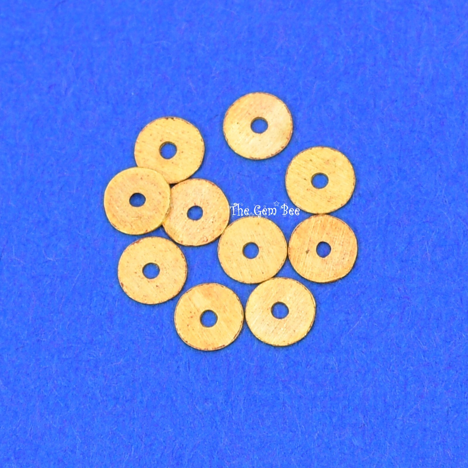 3mm 18k Solid Yellow Gold Handmade Thin Disc Spacer Findings Beads (10)