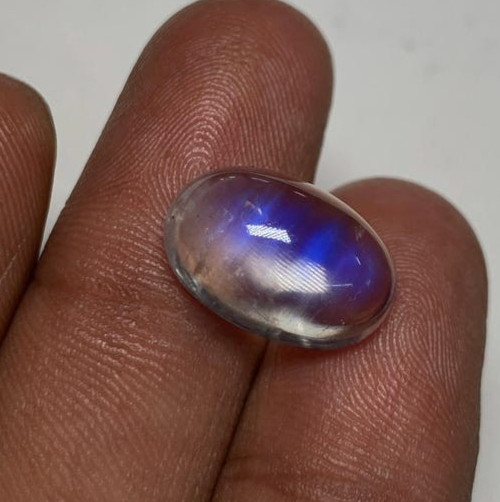 AAAAAAAA Quality Rainbow Moonstone Blue Fire 0val Shape Cabochon Size 10×15 MM
