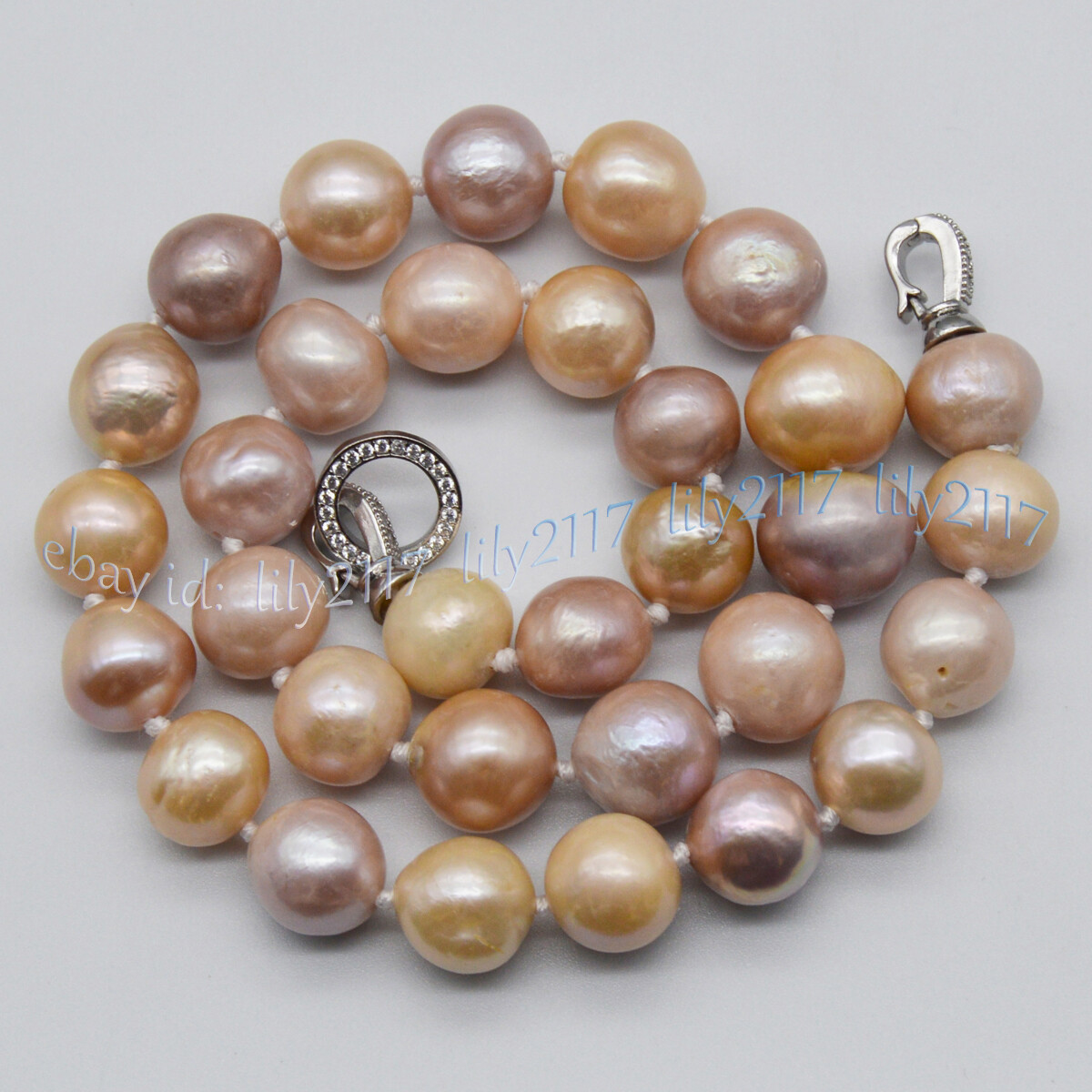 Natural Pearl 12-14mm Rare Multicolor Baroque Keshi Edison Pearl Necklace 14-48′