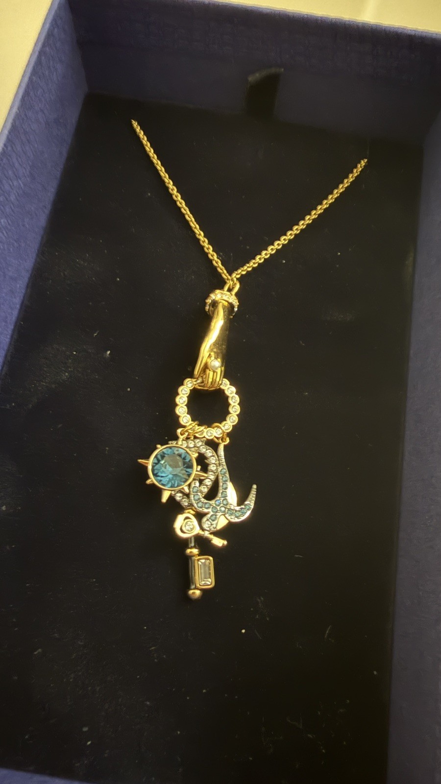 Swarovski Tarot Magic Necklace Charm Hand Motif Crystal