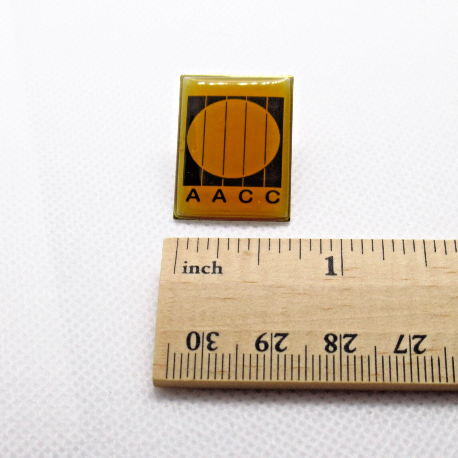 AACC Lapel Pin Orange Sun Stripes Logo Vintage USA Made Promotional Badge