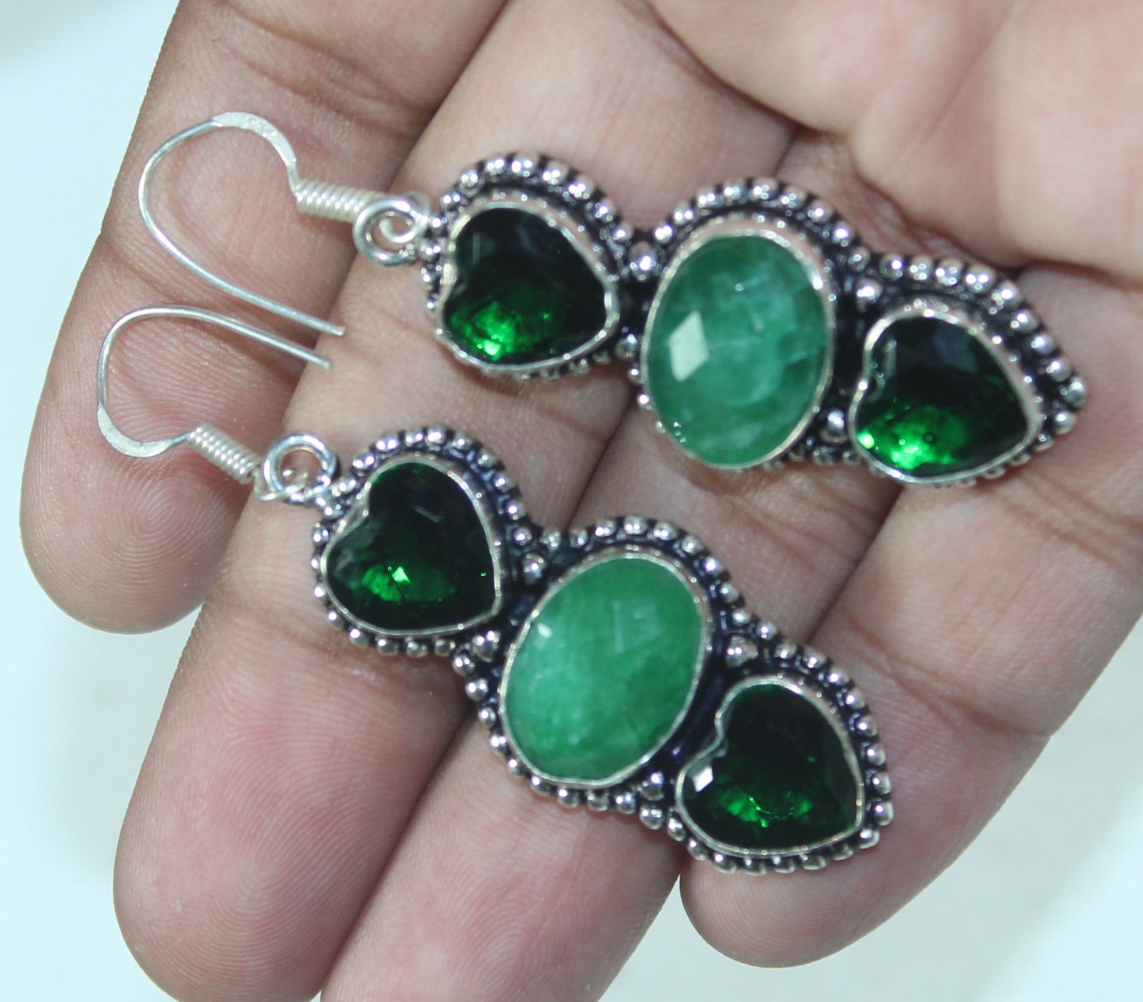 Green Onyx Peridot Gemstone Handmade Earring Jewelry Earring Size 1.5 Inches