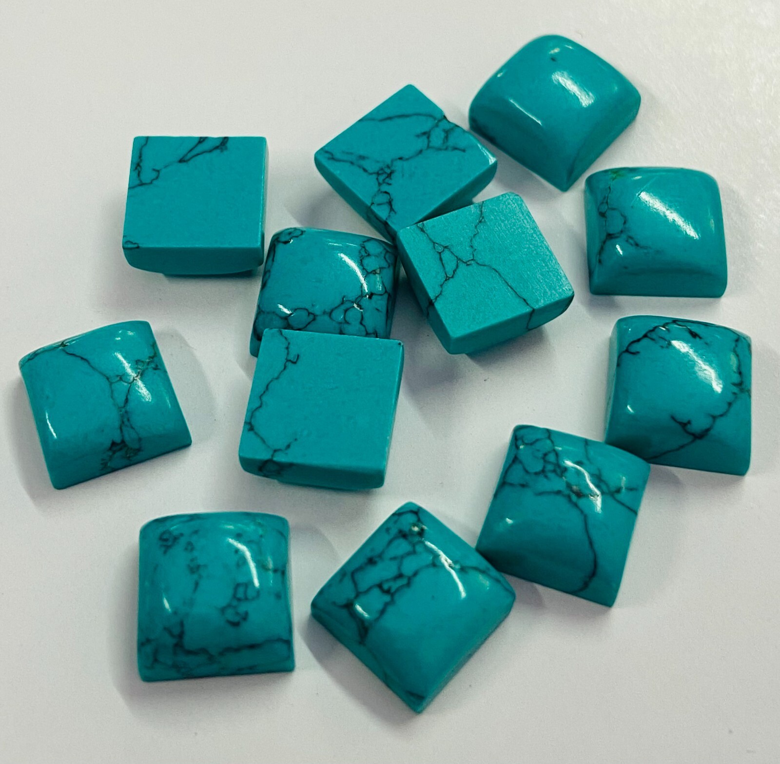 Blue Howlite Turquoise Square Shape Cabochon Synthetic Gemstones Wholesale Stone