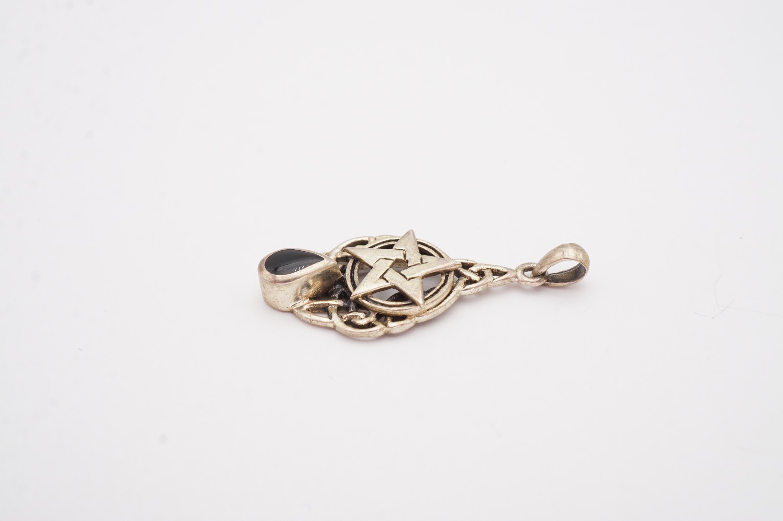 Vintage Peter Stone Sterling Silver 925 Black Onyx Pendant