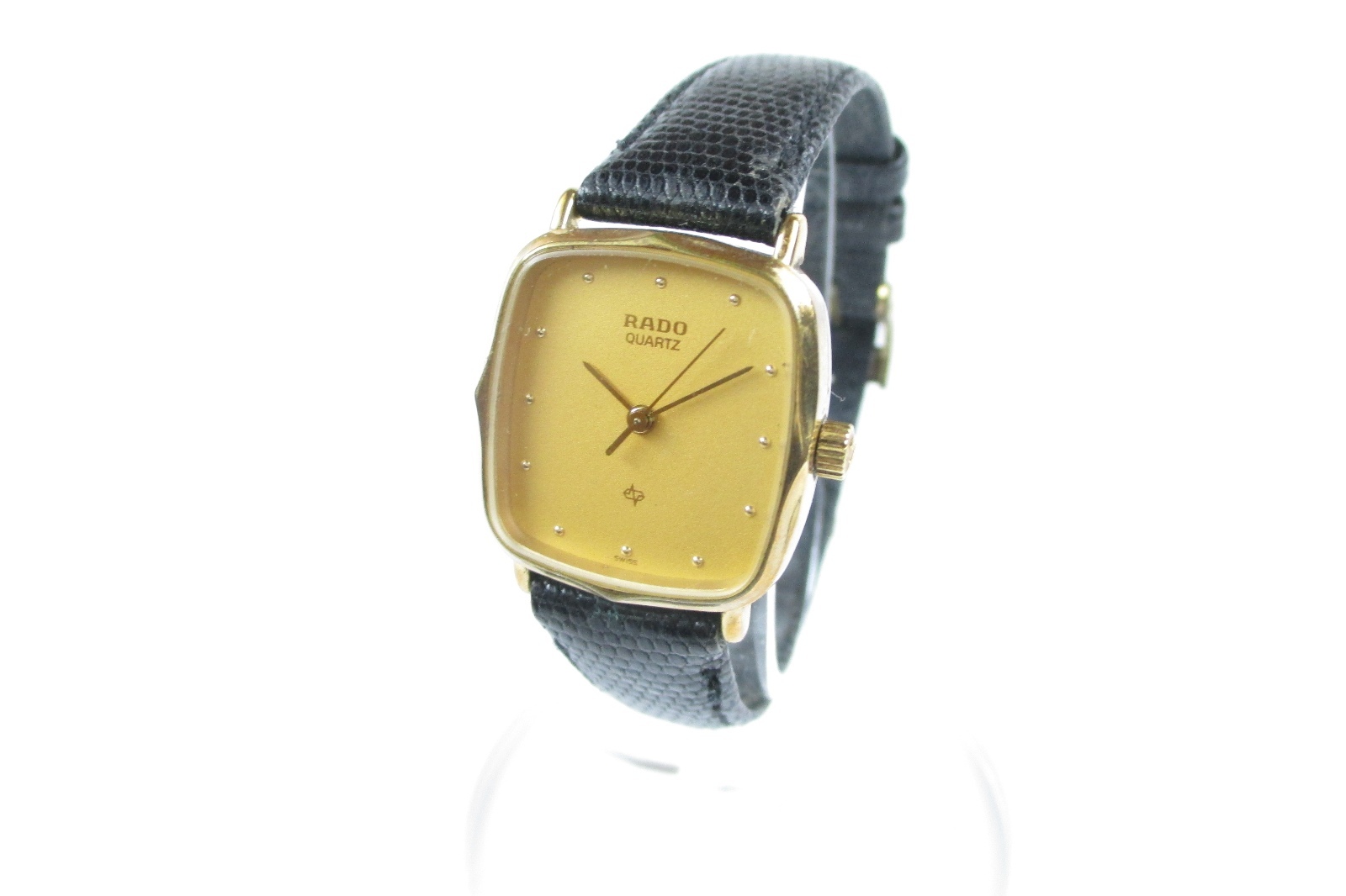 RADO 110.5155.2 Black Dial Black Leather Band Quartz Ladies Watch RW3344L