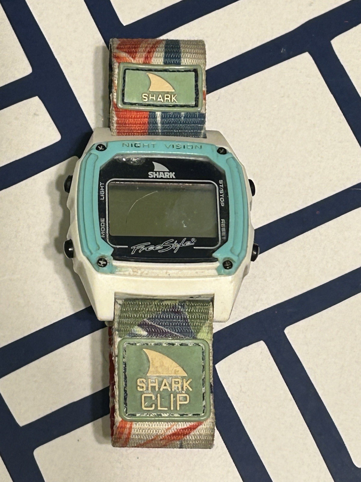 FREESTYLE Shark Clip ALOHA Digital Nylon Strap Nightlight Watch For Repair