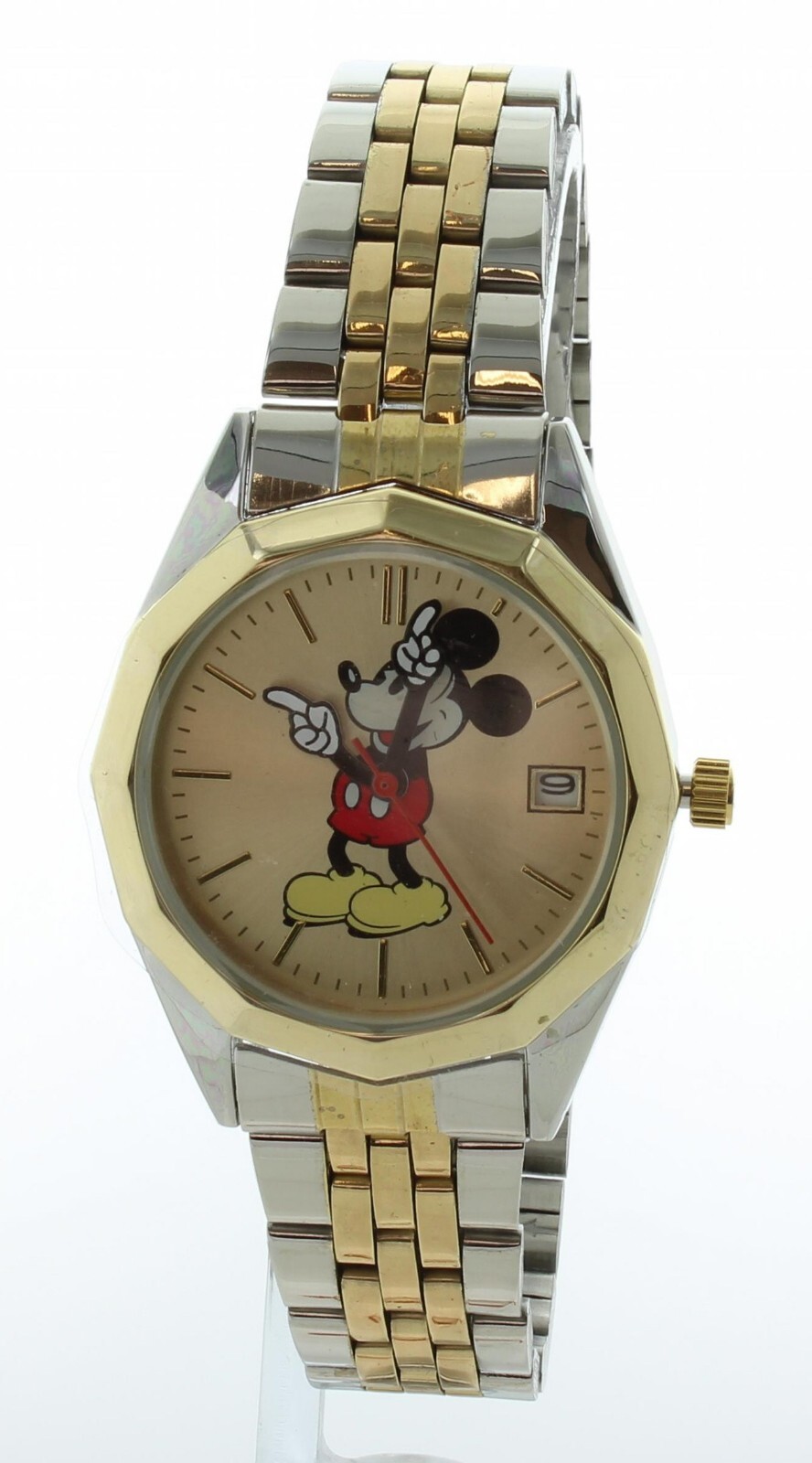 Disney Mickey Mouse Classic Moving Hands Two-Tone Bracelet Watch with date