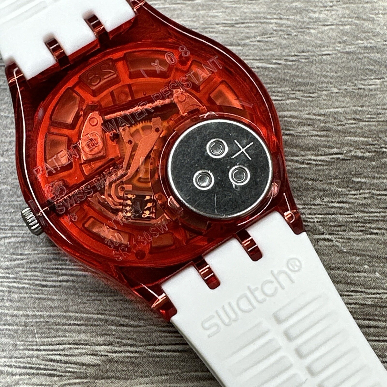 NEW✅ Swatch Originals TOILE FRAISEE Strawberry Red White Women’s Watch GR177