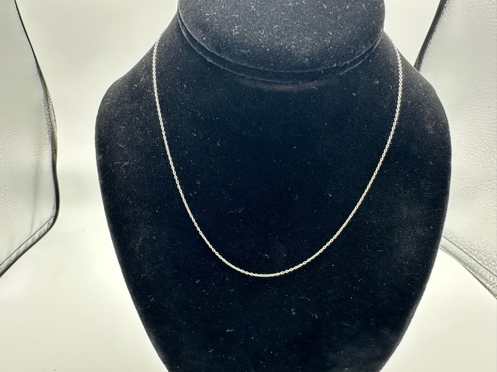 0.89g Vintage Sterling Silver 925 Delicate Cable Chain Necklace 16 in M