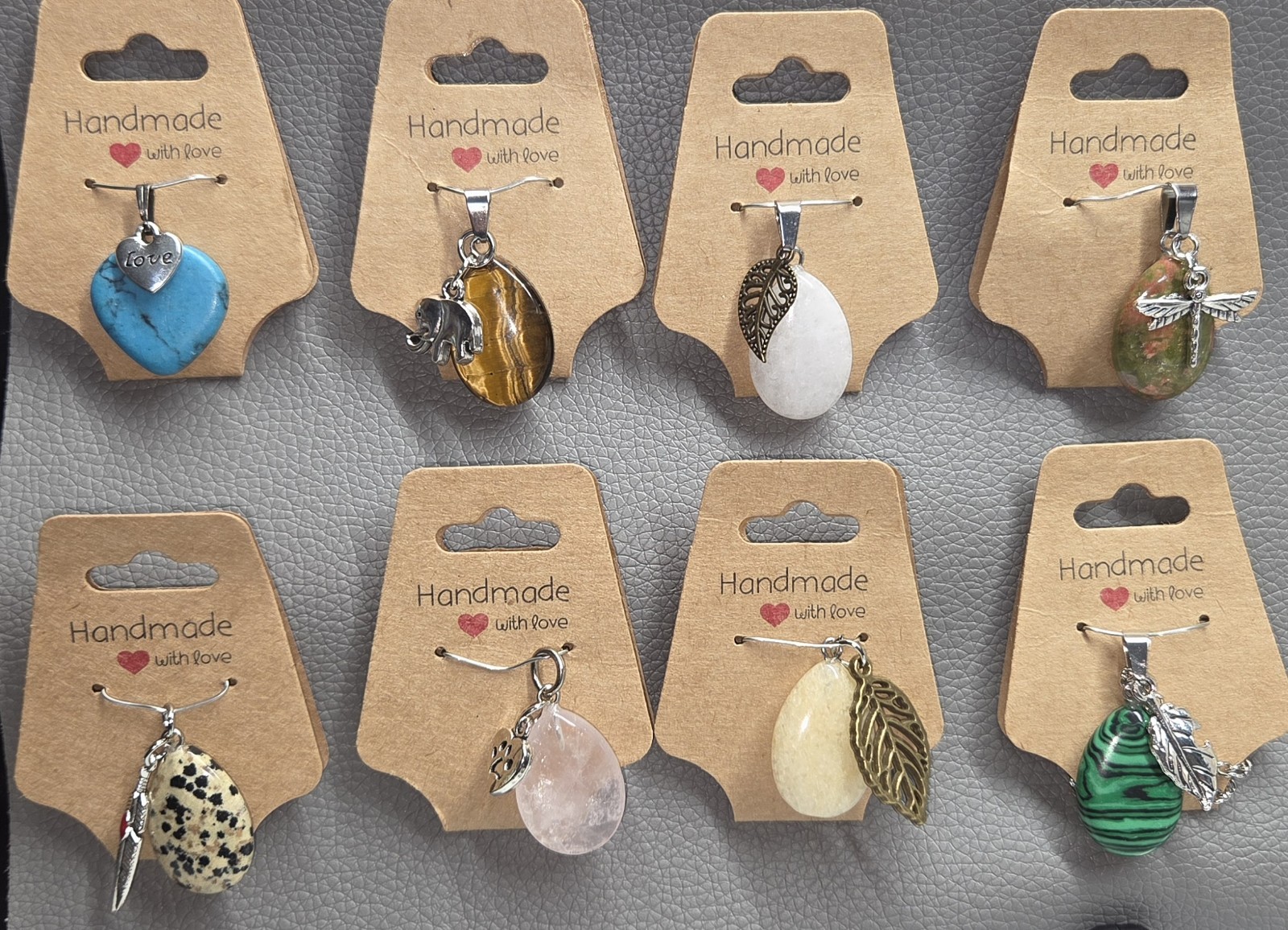Handmade Multicolor Stone & Metal Pendant Charms