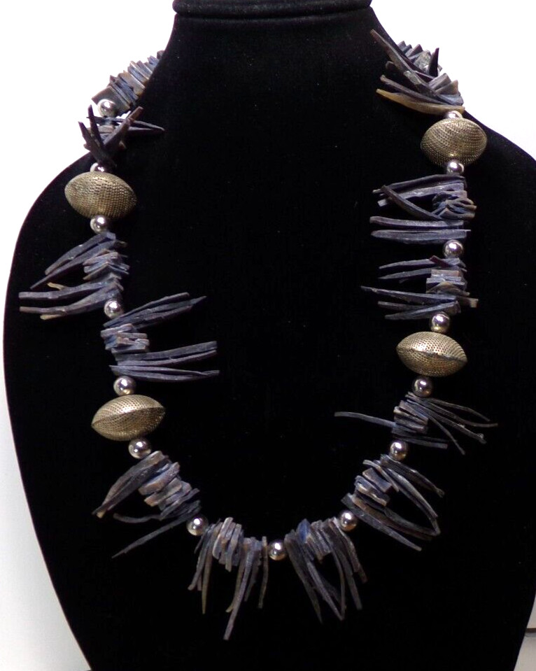 Artisan Handmade Bead Necklace 26″ Unique One-of-a-Kind Design CF83