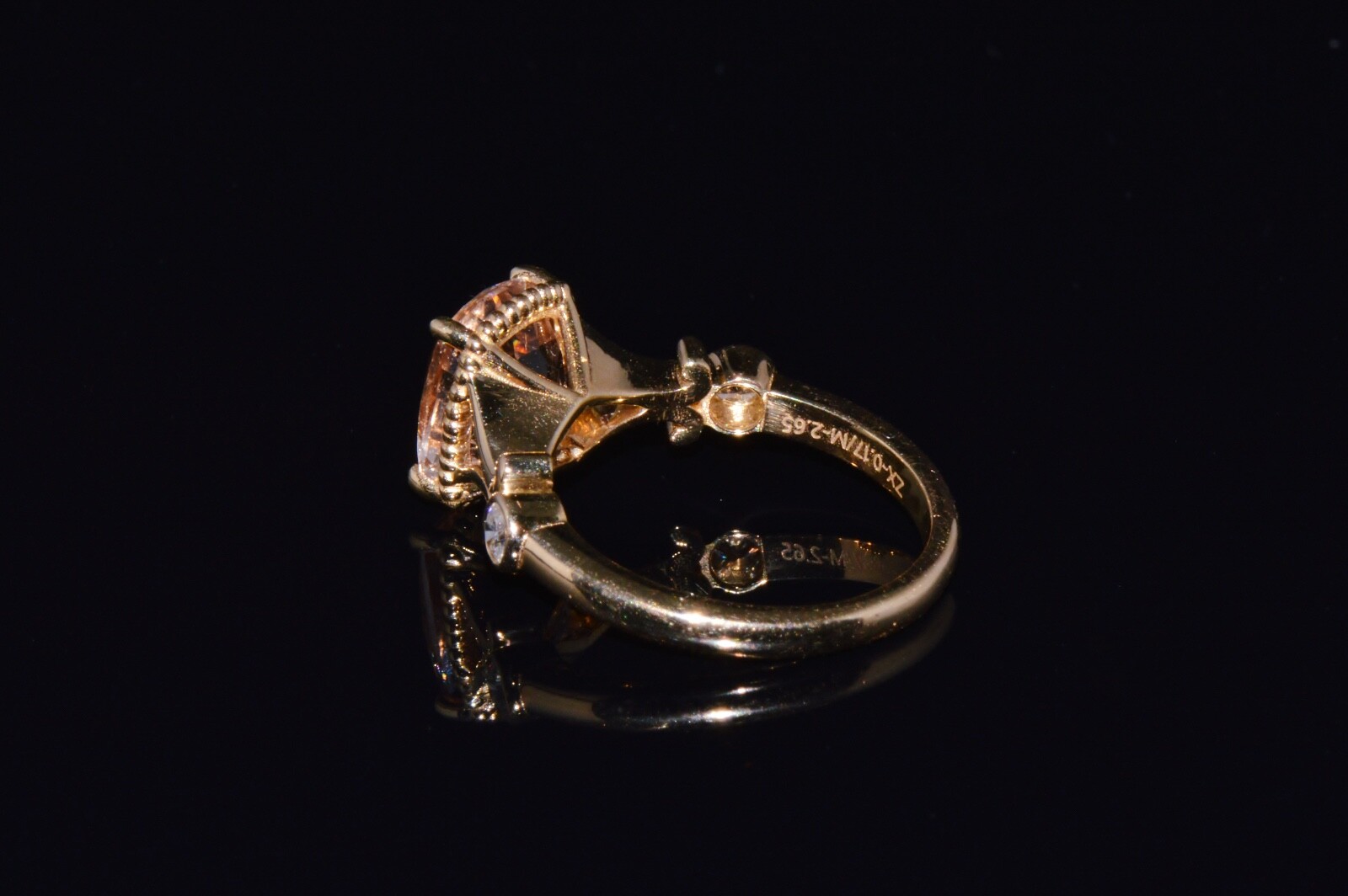 Certified Natural 2.82Cts Diamond Morganite 18K Gold Filigree Engagement Ring