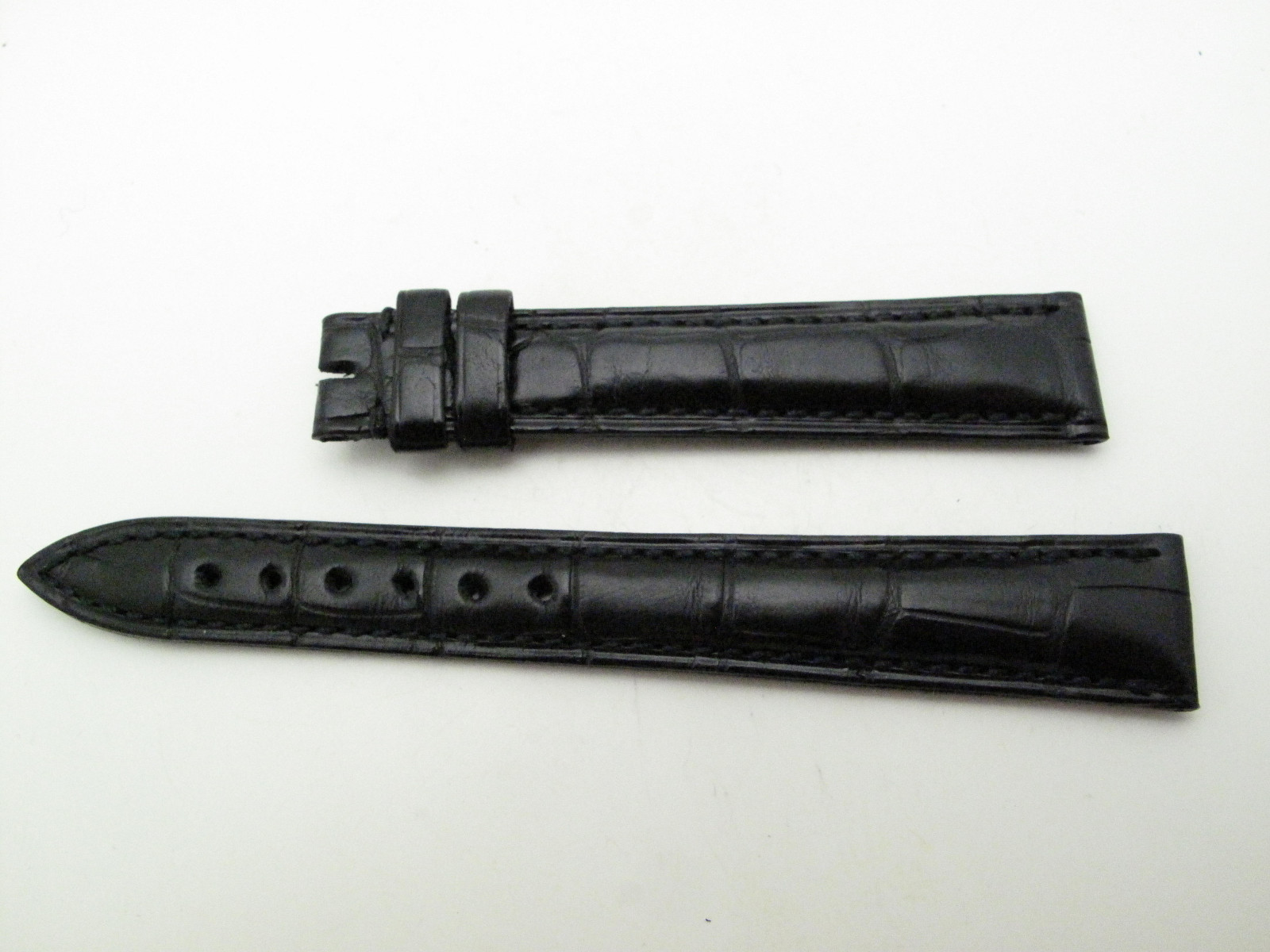 Blancpain Black croc alligator Strap 15mm/12mm BRAND NEW 105mm/70mm length 100%