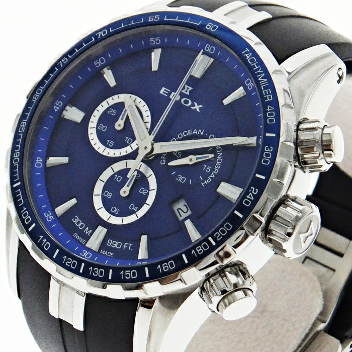 EDOX Grand Ocean Chronograph 10226-3BUCA-BUIN Quartz Rubber 30 ATM/300m