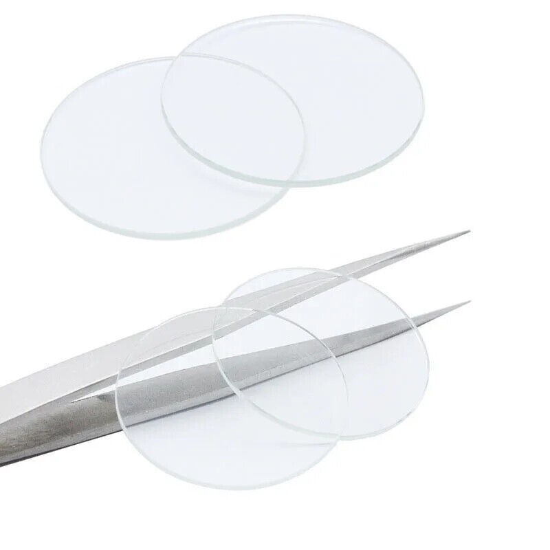 2Pcs 40-56mm Mineral Glass 1.5mm Flat Round Watch Crystal Watch Lens Repair Kit