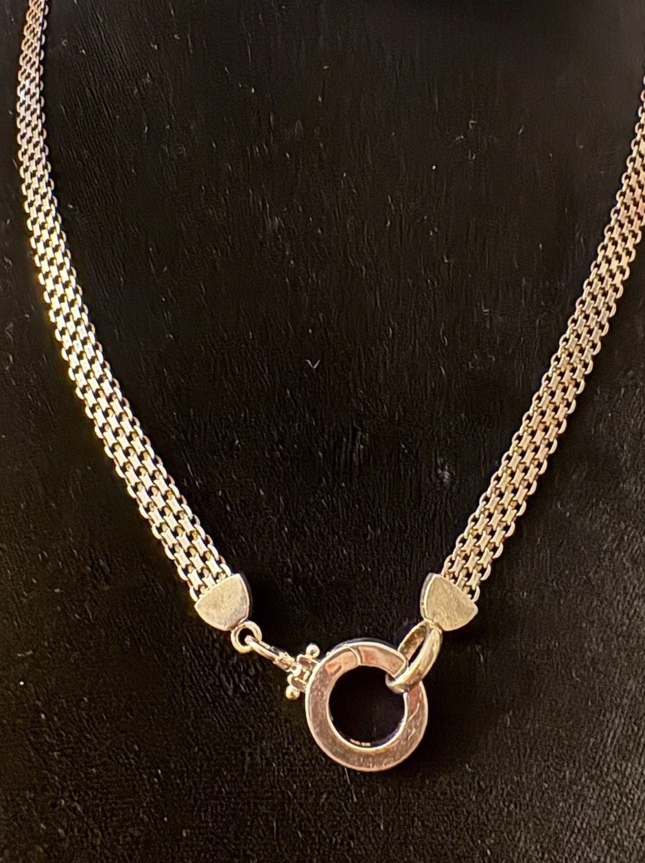 TALISA Sterling Silver EMMA HERRINGBONE Name Necklace! 6mm wide, 18in, 17.46g