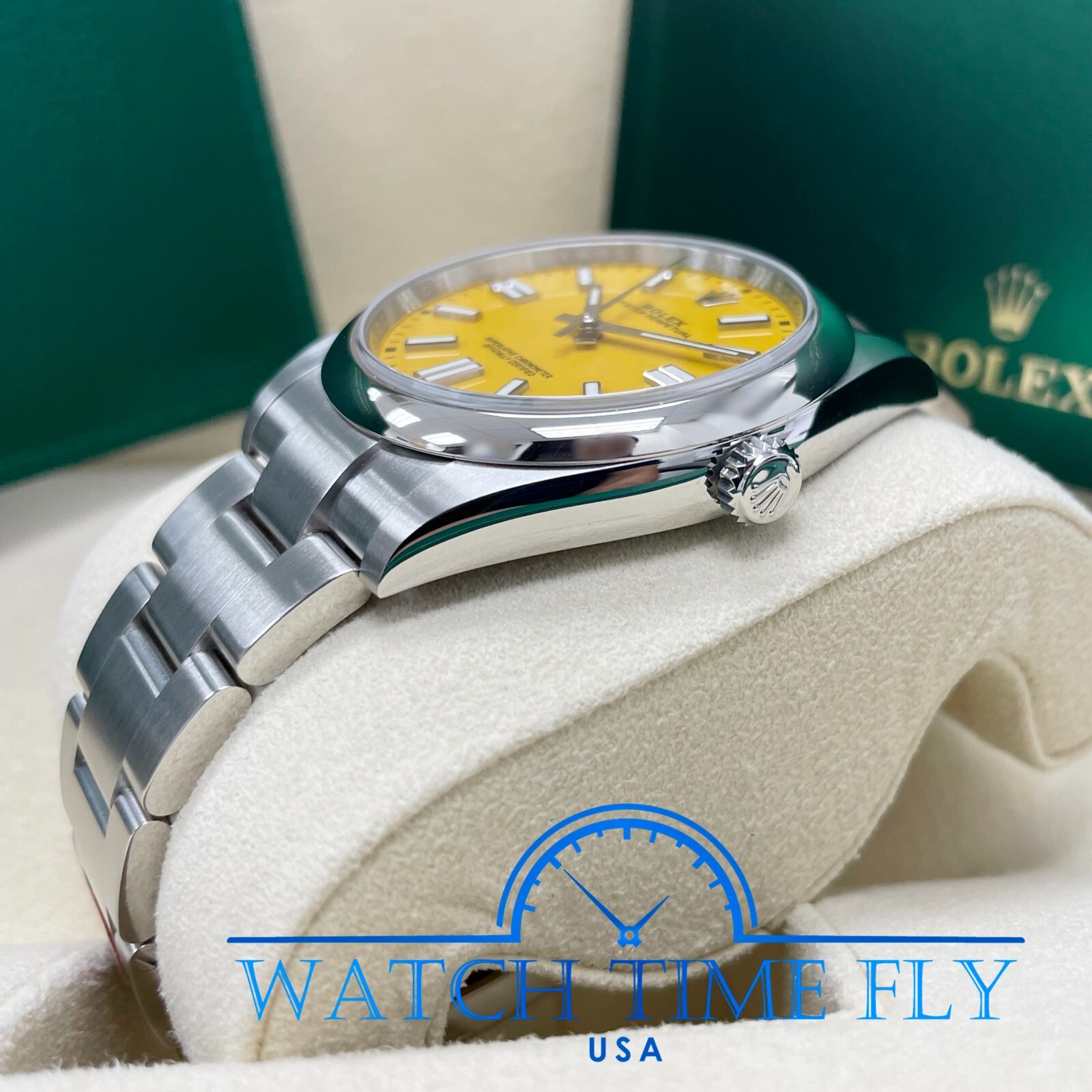 Rolex Oyster Perpetual 41mm 124300 Yellow Dial Stainless Steel Oyster Bracelet