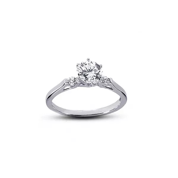3-Stone Engagement Ring 14K Gold Classic 0.93 CT Round Lab-Grown Diamond E SI1