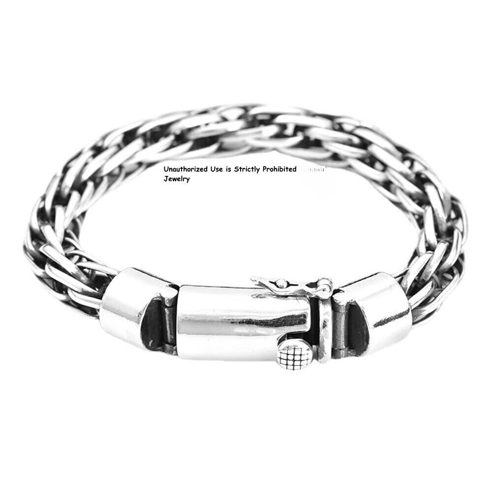 Pure S925 Sterling Silver Chain 8mm Multi Toggle Link Bracelet 57-58g 8.7inch