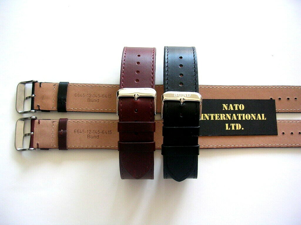16mm Brown NATO 1pc. Bomber Pilot RAF Bund Oily XL watchstrap IW SUISSE 18 20 22