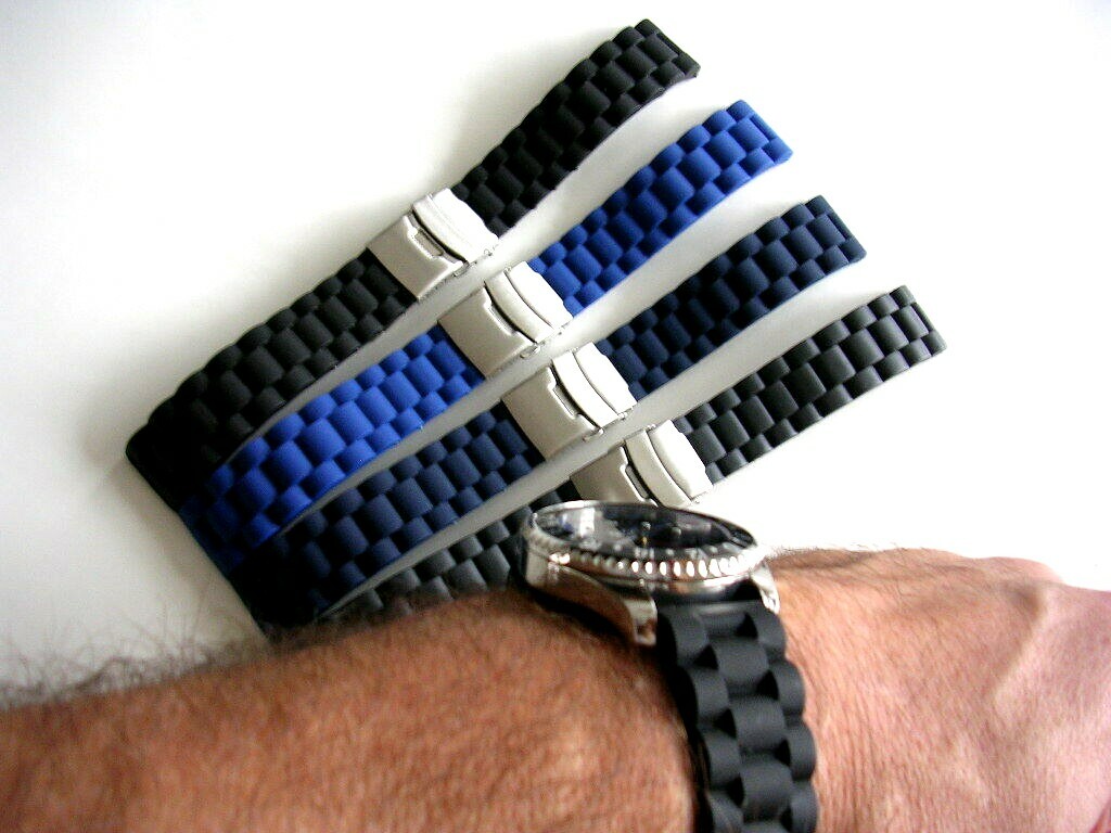 Silicon Rubber Diver Link deploy watch band strap Sport Dbl Lock IW SUISSE USA