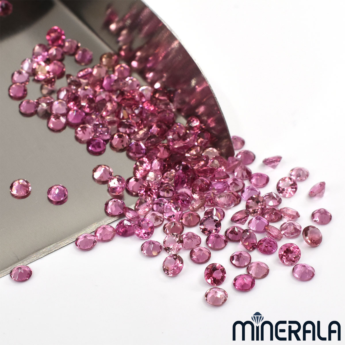 NATURAL PINK TOURMALINE LOOSE GEMSTONE ROUND FACETED 1.5mm-3mm WP0019F