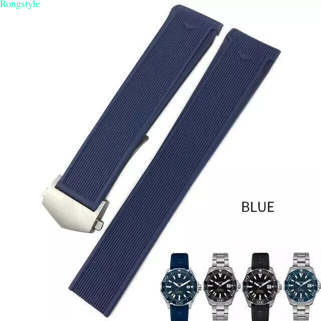 Rubber Silicone Band Strap For Tag Heuer CARRERA AQUARACER Series Watch 20/22mm
