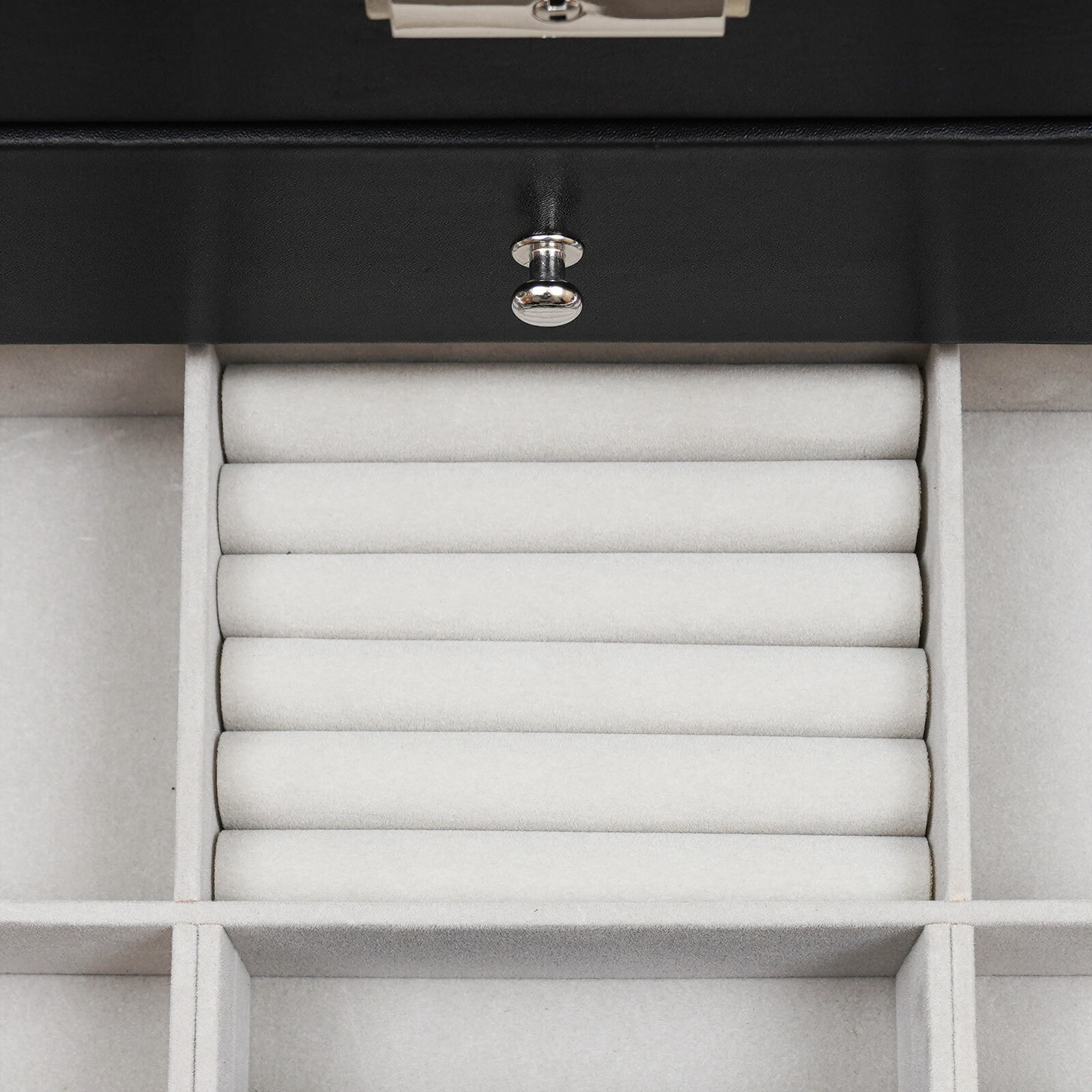 3-Layer Jewelry Display Box Ring Display Case Box Black Watch Eyeglasses Box
