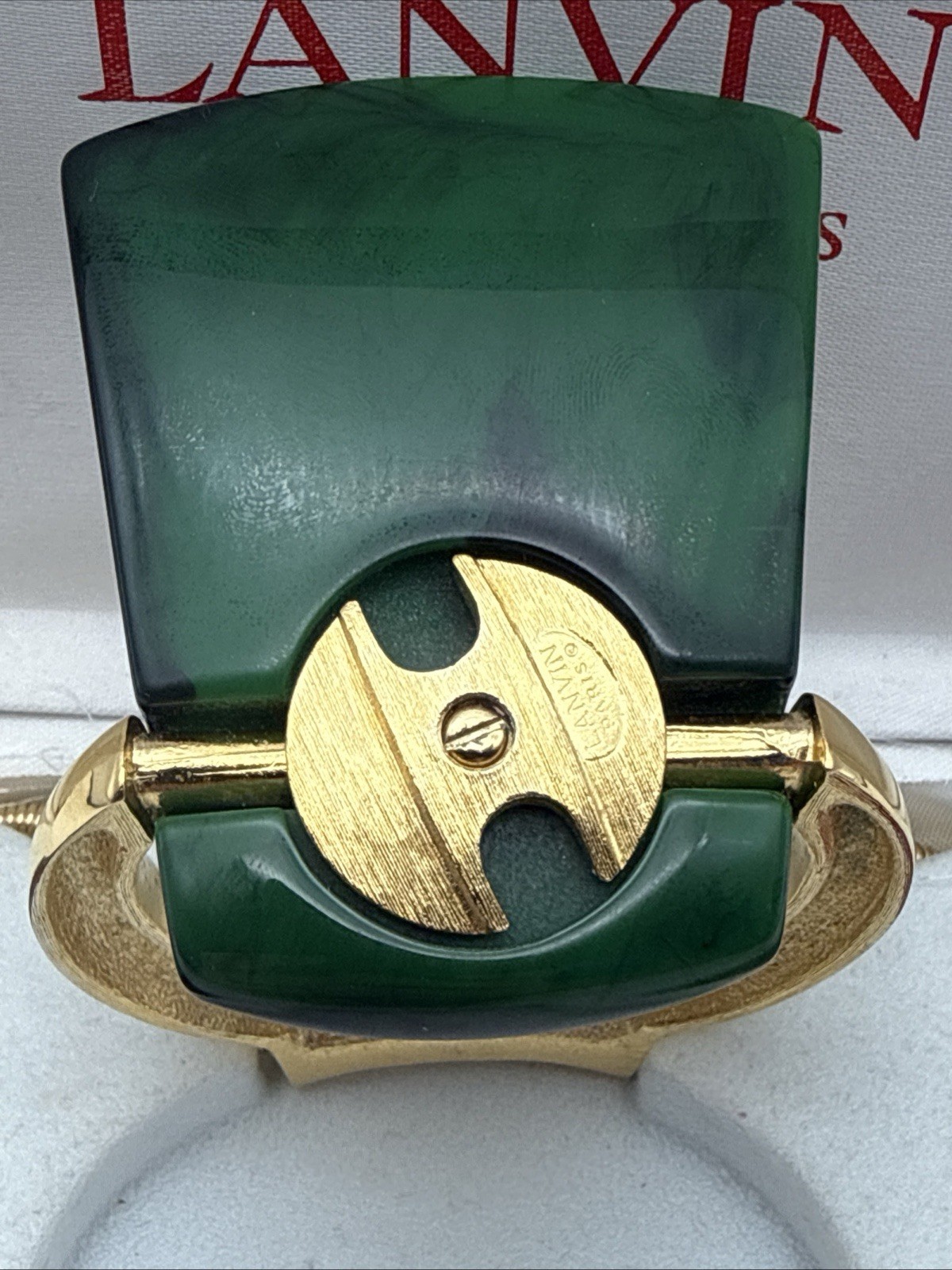 ICONIC 70’S LANVIN PARIS NECKLACE INTERCHANGEABLE LUCITE MODERN “KEIRA” PENDANT