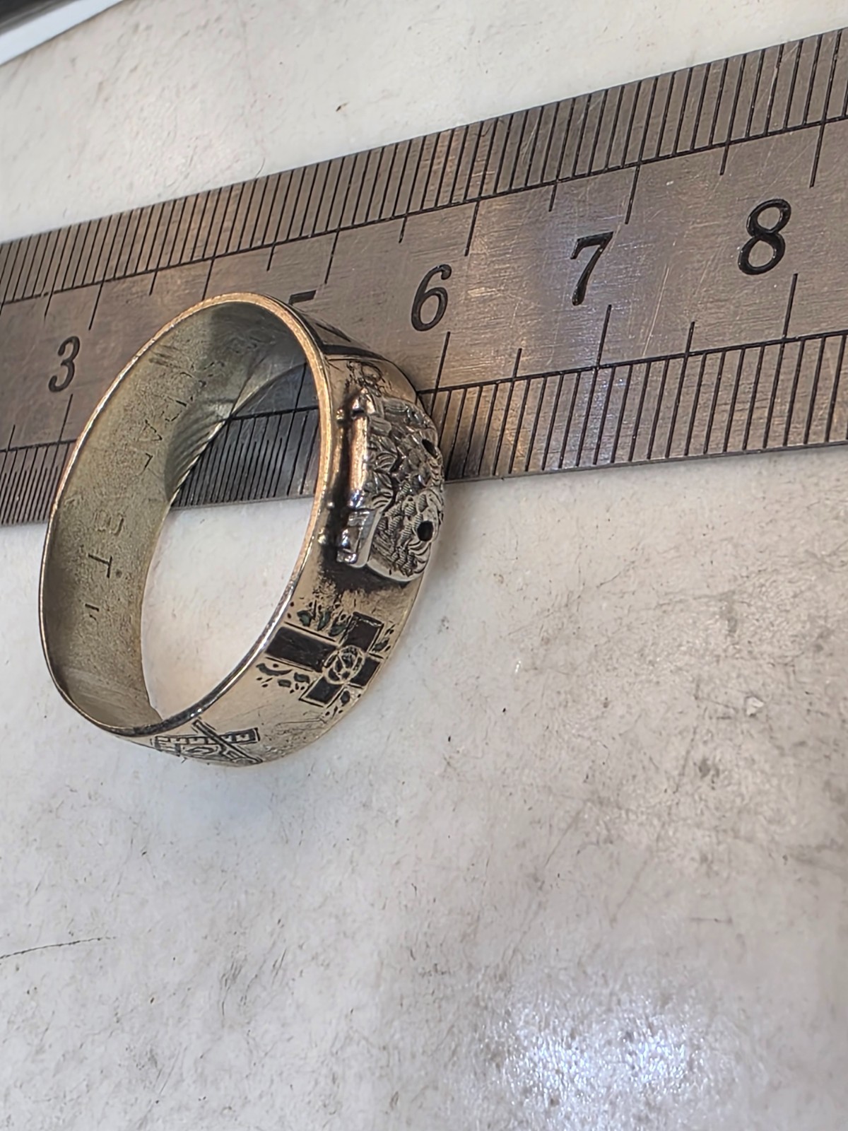 14K Scotish Masonic Ring Insciption “Virtus Junxit Mors Non Separabit,” Antiq