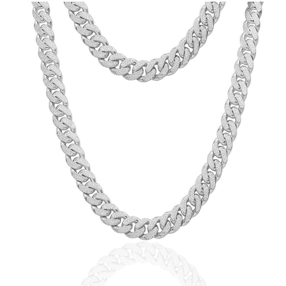 High Polish 100+ Grams VVS1/D 12.65 Ctw. Miami Cuban Link Chain Neckless 10mm