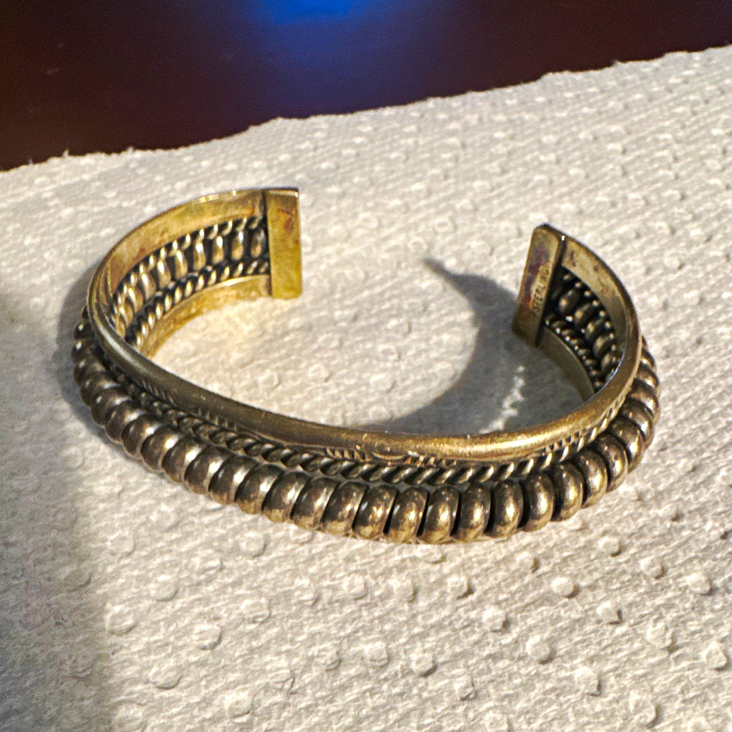 Vintage 925 Sterling Silver Cuff Bracelet, Silver, No Stone, Base Metal Silver