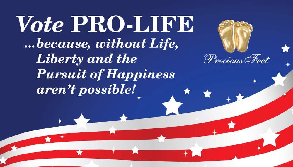 Precious Feet, Gold-Colored, Vote Pro Life Card Jewelry, Lapel Pin