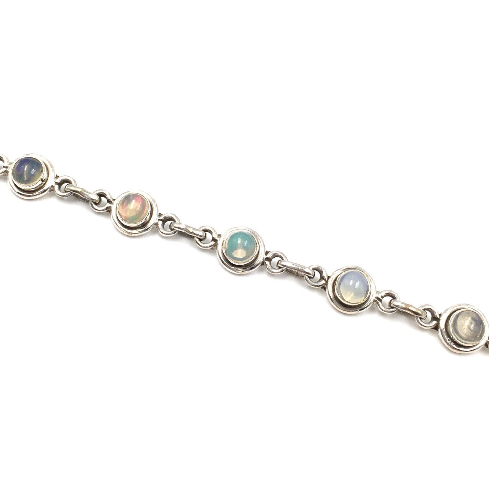19-21.5cm Bracelet 925 Sterling Silver Opal Tennis Bracelet 4.9c Jewelry Multicolor