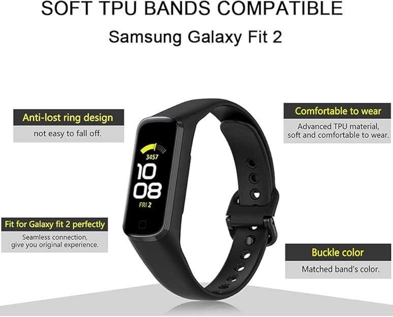 6 Pack Replacement Bands Compatible with Samsung Galaxy Fit 2 SM-R220 for Women