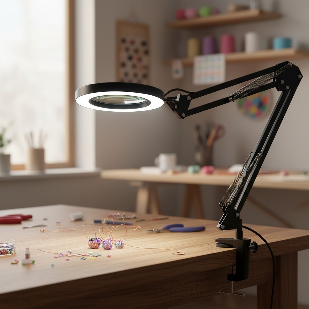 4.2 Inch Real Glass Magnifier with Stepless Dimming – Optimal Close Work Light