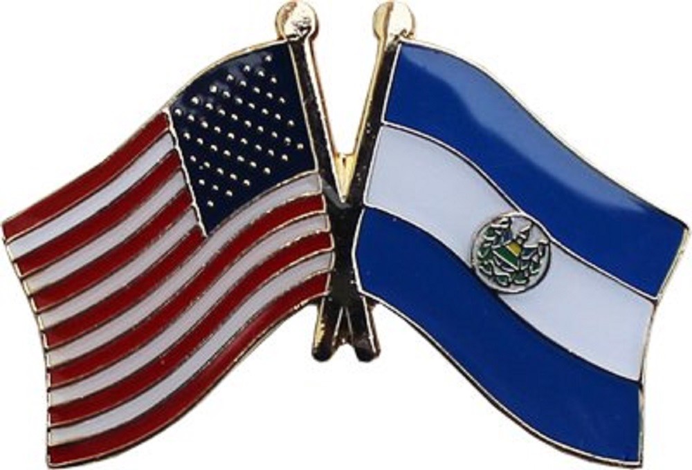 USA American El Salvador Friendship Flag Bike Motorcycle Hat Cap lapel Pin