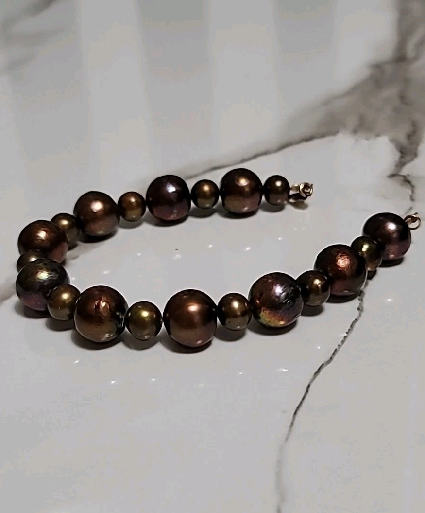 Vtg Freshwater Pearl Bracelet 14/20k Gold Filled Clasp