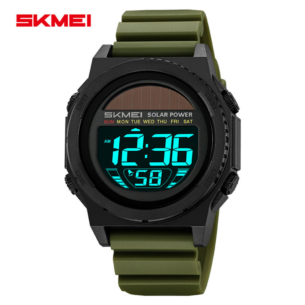 SKMEI Men Sport Watch Solar Power Wristwatch LED Boys Countdown Digital Watches